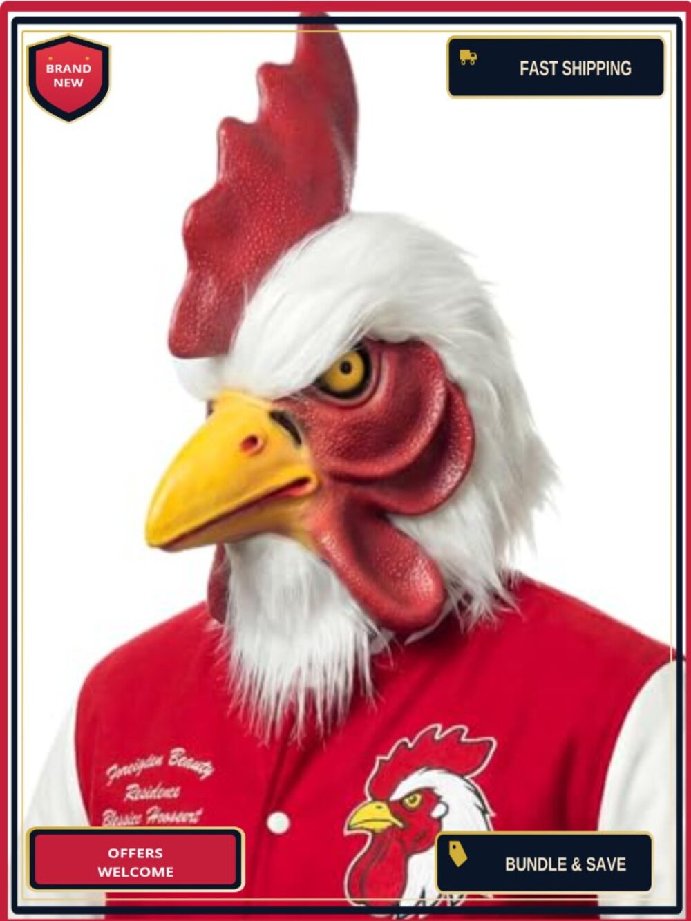 Rooster Latex Mask Adult Chicken Head Costume Cosplay Prop